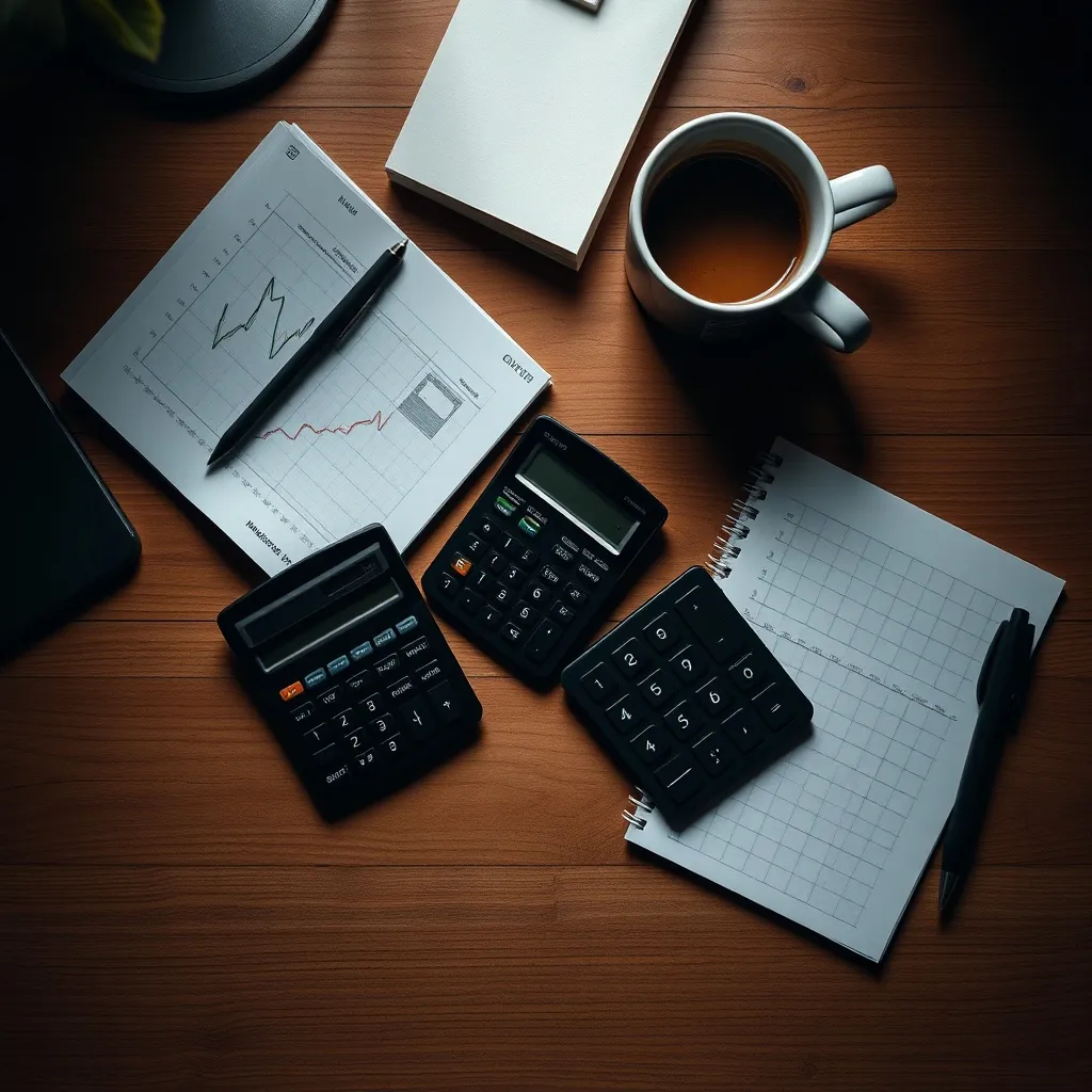 A high-quality professional photograph of a wooden desk with