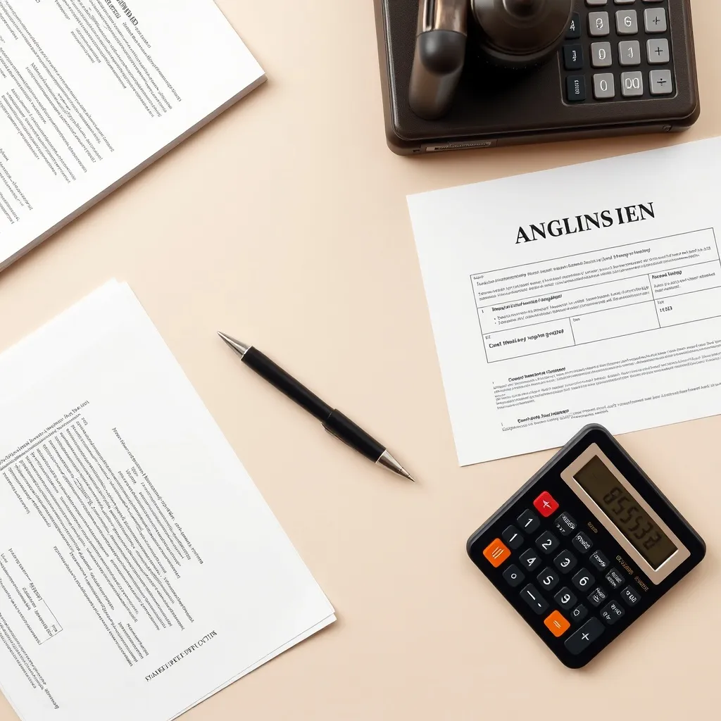 A professional office desk with legal documents, a pen, and